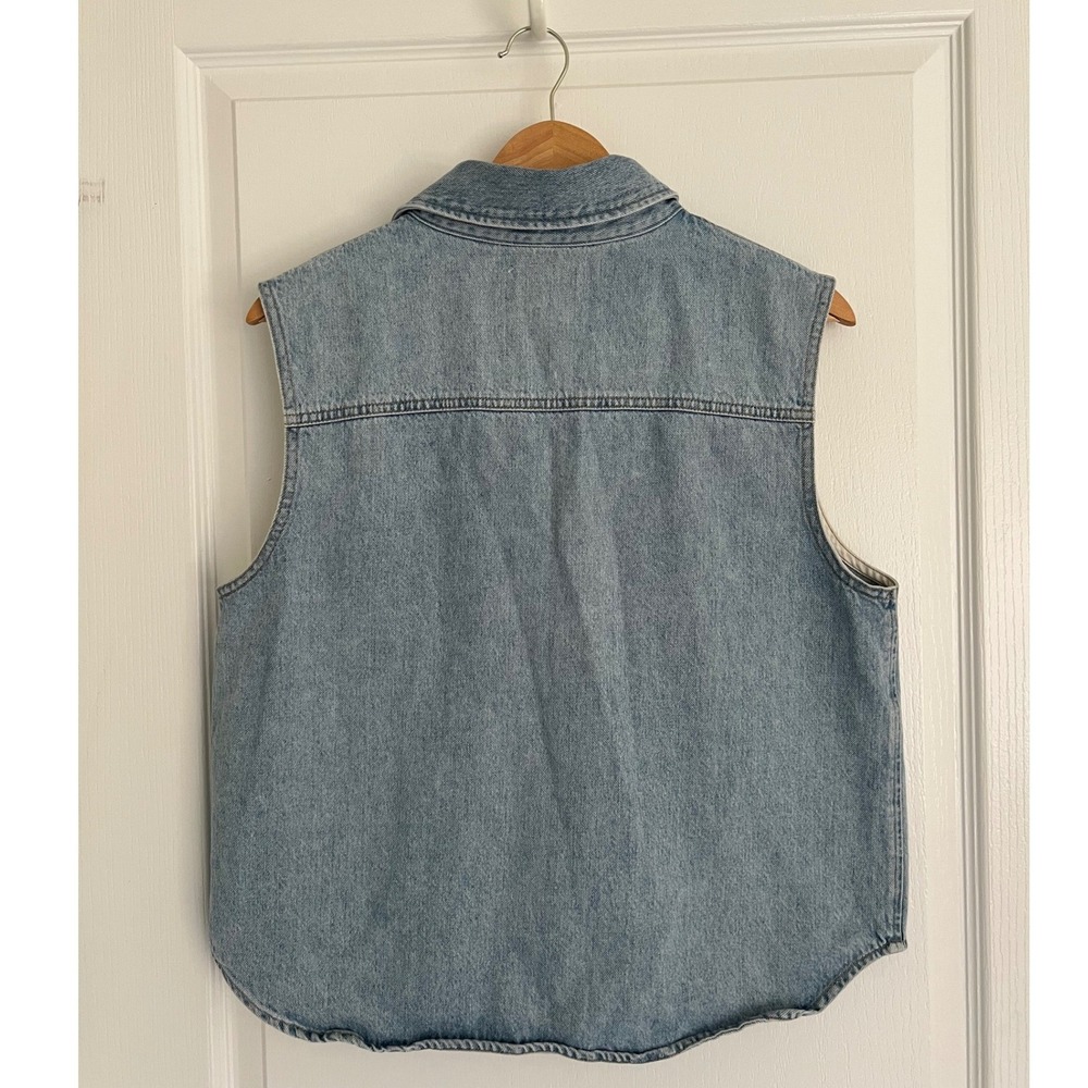 Agolde 100% Organic Cotton Womens Denim Vest Y2K Indie Sleaze Western Size M - Picture 4 of 14